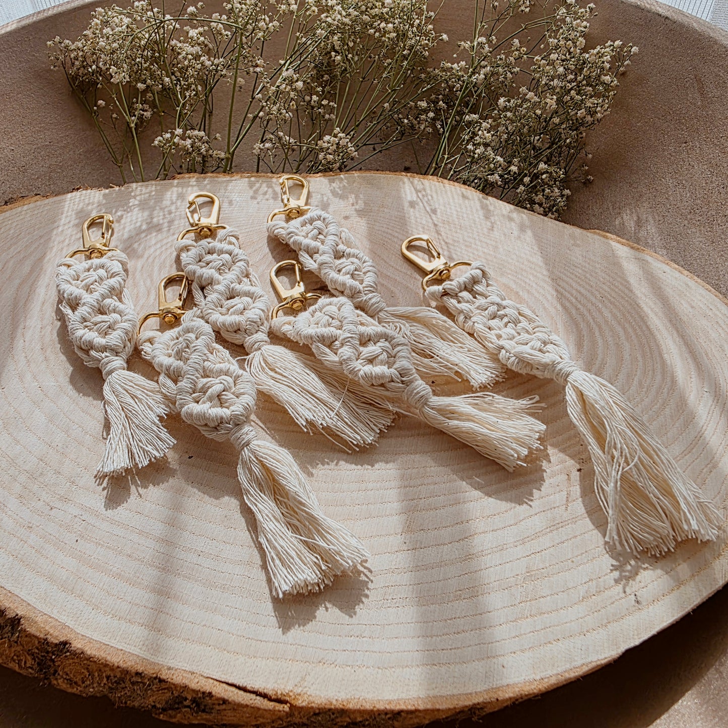 Makramee Anhänger für Taschen - 6er Set