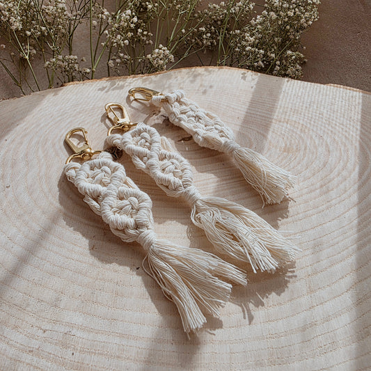 Makramee Anhänger für Taschen - 6er Set